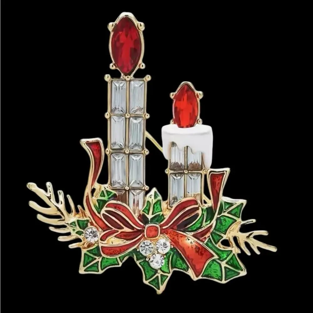 CRYSTAL CANDLE BROOCH‎